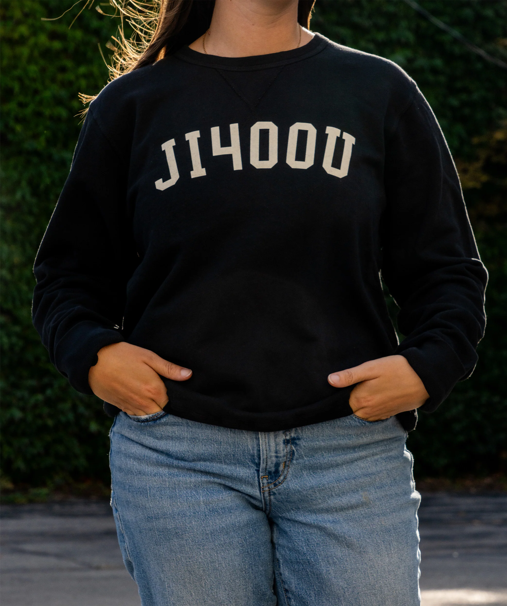 JI400U Flocked Crewneck • Jason Isbell x Oxford Pennant - Image 7